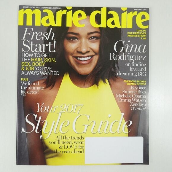 Marie Claire Magazine January 2017 Gina Rodriguez Fresh Start Issue - Picture 1 of 6